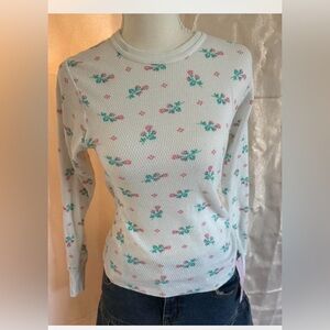 Vintage Floral  Pattern Long Sleeve Tee